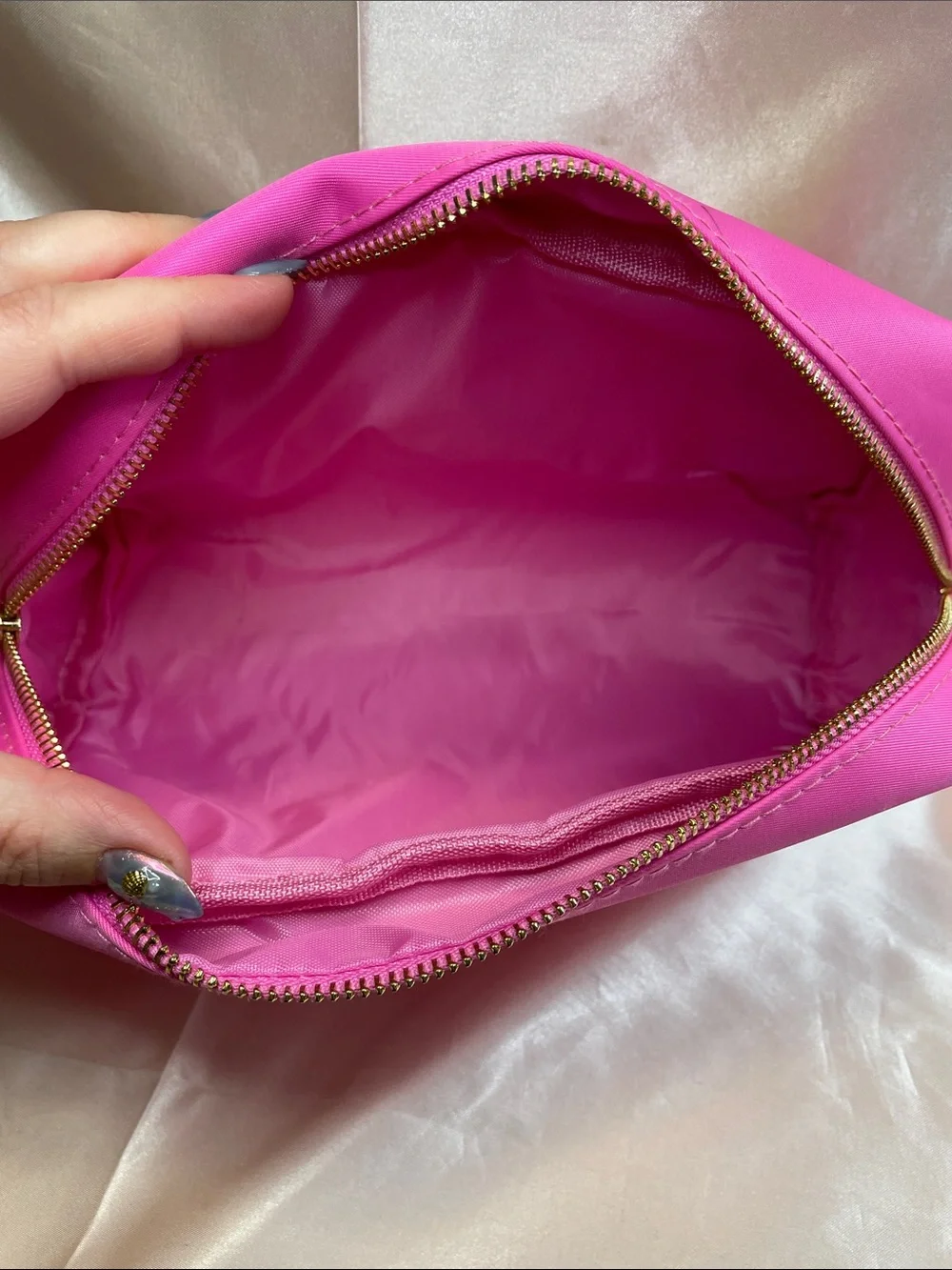 Bright Pink Smiley Cosmetic Pouch - NWT